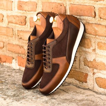 Custom sneakers corsini 3355 brown leather and suede