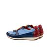 Custom sneakers corsini 3355 blue linen navy and burgundy calf leather