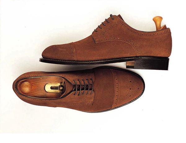 Custom shoes Miyagi Kogyo ES31 mid brown suede cap toe derby