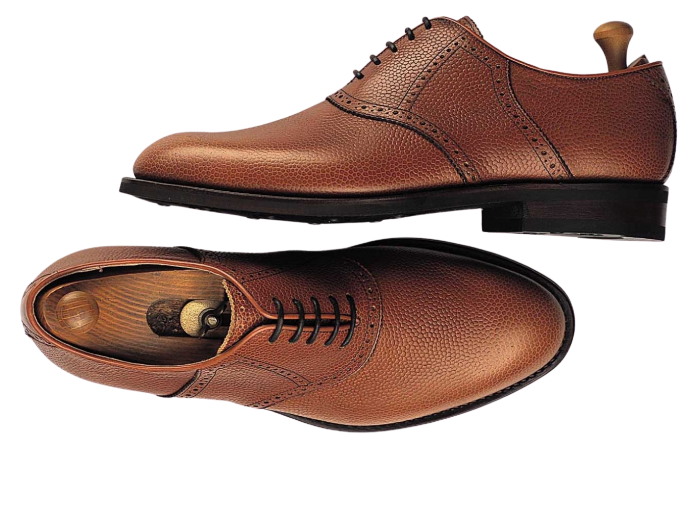 Custom shoes Miyagi Kogyo ES25 mid brown calf leather saddle