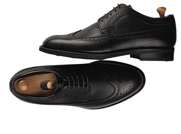 Custom shoes Miyagi Kogyo ES-11 grained black calf leather derby	