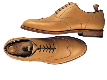 Custom shoes Miyagi Kogyo ES-10 tan calf leather oxford	