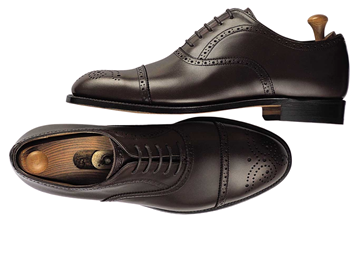 Custom shoes Miyagi Kogyo ES-06 black calf leather oxford	