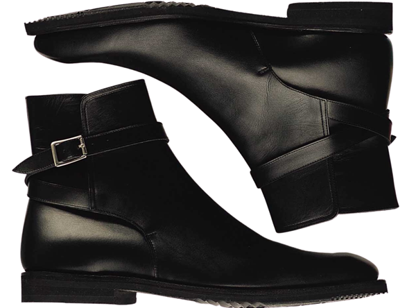 Custom single monk boots Miyagi Kogyo CS-121 black calf leather	