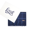 Lovat Mill 100% cashmere checkered scarf navy and blue