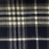 Lovat Mill 100% cashmere checkered scarf navy and grey	