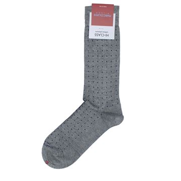 Marcoliani Milano navy on grey pin dot modal blend socks