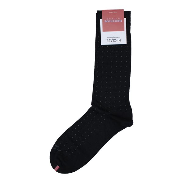 Marcoliani Milano grey on black pin dot modal blend socks	