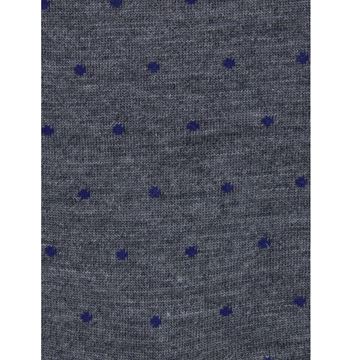 Marcoliani Milano navy on grey polka dots wool blend socks	