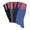 Marcoliani Milano blue on charcoal polka dots wool blend socks	