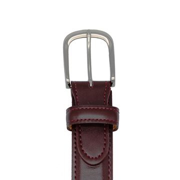 Miyagi Kogyo Burgundy smooth calf leather belt	