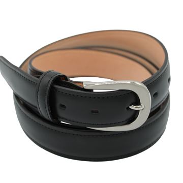 Miyagi Kogyo Black 30mm smooth calf leather belt	