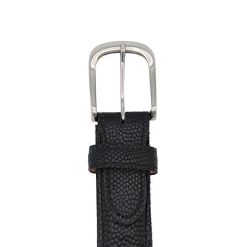 Miyagi Kogyo black pebbled calf leather belt	