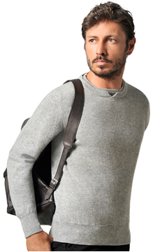 Paolamela Custom 100% Cashmere crew neck Sweater with inner collar - Ettore