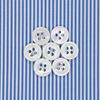 Medium Blue on White Pencil Stripes shirt fabric - A593	