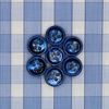 Blue and White Large Checks bespoke shirt fabric G204