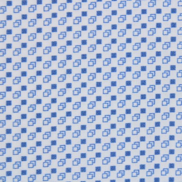 Blue Geometric Print shirt fabric G304