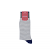 Marcoliani Milano white and grey horizontal striped cotton blend socks	