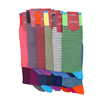 Marcoliani Milano orange and royal blue horizontal striped cotton blend socks	