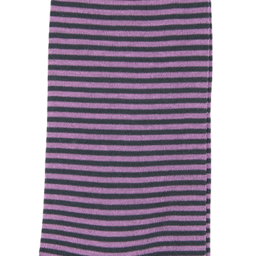 Marcoliani Milano lilac and charcoal horizontal striped cotton blend socks	