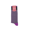 Marcoliani Milano lilac and charcoal horizontal striped cotton blend socks	
