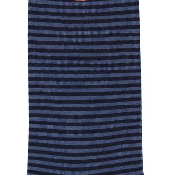 Marcoliani Milano navy and denim blue horizontal striped cotton blend socks	