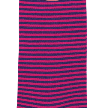 Marcoliani Milano fuchsia and navy horizontal striped cotton blend socks