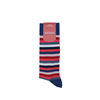 Marcoliani Milano red, pink and blue  horizontal striped cotton blend socks	