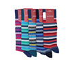 Marcoliani Milano navy, grey and blue horizontal striped cotton blend socks
