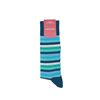 Marcoliani Milano green, aqua, teal horizontal striped cotton blend socks	