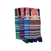 Marcoliani Milano navy, fuschia and aqua multi striped cotton blend socks