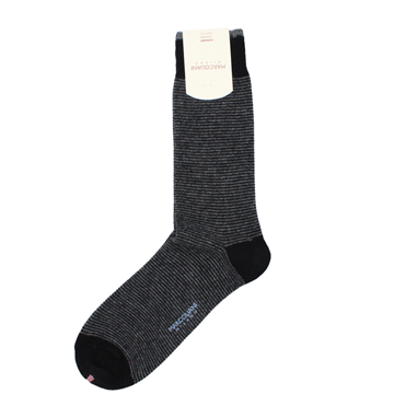 Marcoliani Milano black and grey striped cashmere blend socks	