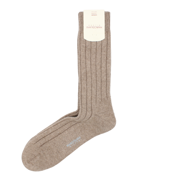 Marcoliani Milano light brown cashmere blend socks	