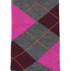 Marcoliani Milanon grey, fuschia, burgundy and orange argyle cotton blend socks	