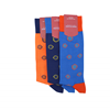 Marcoliani Milano orange and navy sunflower cotton blend socks
