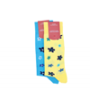 Marcoliani Milano aqua, navy and yellow floral cotton blend socks