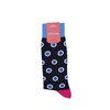 Marcoliani Milano big dots navy, blue, white and fuschia cotton blend socks	