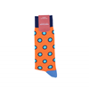 Marcoliani Milano big dots orange, navy and aqua cotton blend socks	