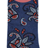 Marcoliani Milano denim blue, navy, orange and light blue paisley cotton blend socks	