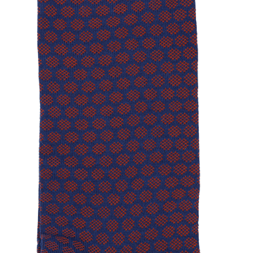 Marcoliani Milano navy and orange jacquard dots cotton blend socks	