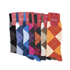 Marcoliani Milano charcoal, orange and burgundy argyle cotton blend socks
