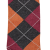 Marcoliani Milano charcoal, orange and burgundy argyle cotton blend socks	