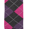 Marcoliani Milano charcoal, fuschia and purple argyle cotton blend socks	
