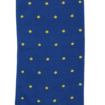 Marcoliani Milano yellow on blue polka dots cotton socks	
