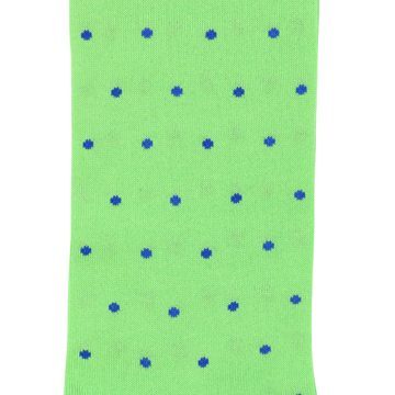 Marcoliani Milano royal blue on green polka dots cotton socks	