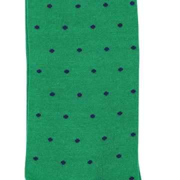 Marcoliani Milano navy on green polka dots cotton socks	