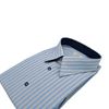 Blue, Navy and White Stripes shirt fabric T174	