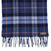 Lovat Mill 100% cashmere checkered scarf navy, blue and orange
