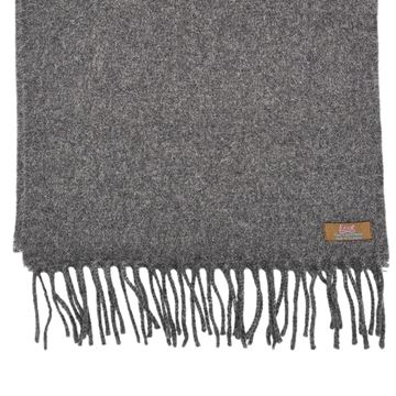 Lovat Mill 100% cashmere herringbone scarf grey