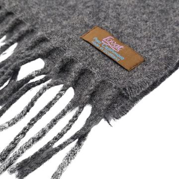 Lovat Mill 100% cashmere herringbone scarf grey